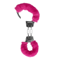 Furry Metal Hand Cuffs Pink