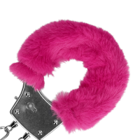 Furry Metal Hand Cuffs Pink