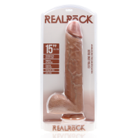 RealRock Extra Large Straight with Balls 15 / 38 cm Tan