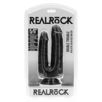 RealRock Double Trouble Dildo 5/6 - 12,7/15,2 cm Black