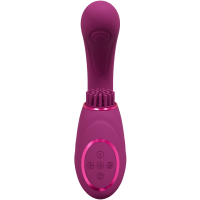 VIVE Gen Triple Motor G-Spot Vibrator with Pulse Wave and Vibrating Bristles - Pink