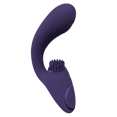 VIVE Gen Triple Motor G-Spot Vibrator with Pulse Wave and Vibrating Bristles - Purple