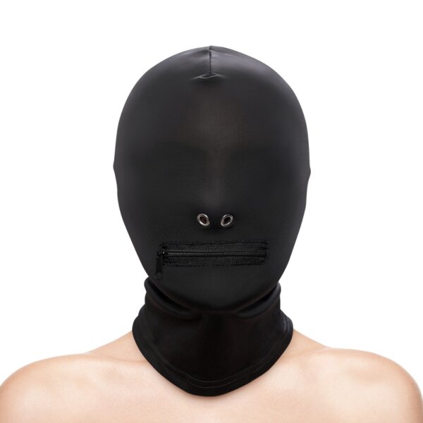 NS Novelties Fetish & Fashion - Zippered Mouth Hood - Black - Alternate Package