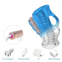 SuckMe Toys Vibrating Masturbator Blue