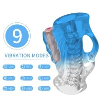 SuckMe Toys Vibrating Masturbator Blue