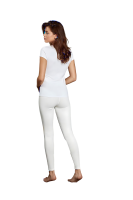 Doreanse Thermal T-Shirt mit tiefem V-Ausschnitt für Frauen Ecru XL