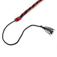Kiotos Leather Whip Black & Red 120 cm