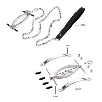 Kiotos Steel Clit Clamp with leash chain