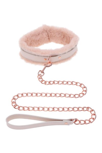Peaches n creame - fur collar & leash