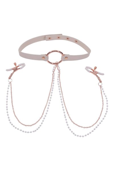 Peaches n Creame - collar with nipple clamps
