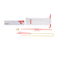 Sevanda Love Heart Butterfly Leather Collar - Pink