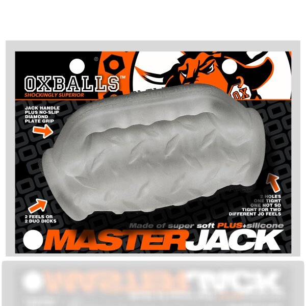 Oxballs MASTERJACK Double Penetration JO Sleeve Clear Ice