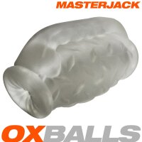Oxballs MASTERJACK Double Penetration JO Sleeve Clear Ice