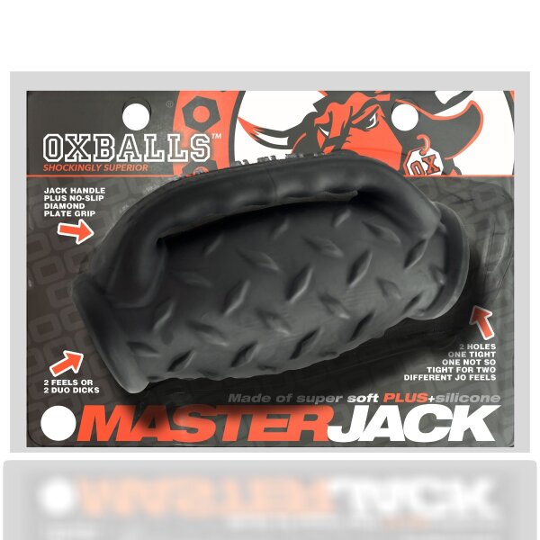 Oxballs MASTERJACK Double Penetration JO Sleeve Black Ice