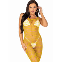 Leg Avenue Ankle-length mesh dress One Size Yellow