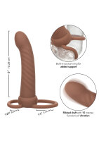 CalExotics Performance Maxx Rechargeable Ribbed Dual Penetrator Brown skin tone