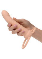 CalExotics Performance Maxx Rechargeable Ribbed Dual Penetrator Light skin tone