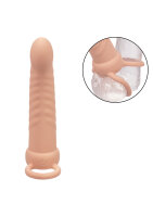 CalExotics Performance Maxx Rechargeable Ribbed Dual Penetrator Light skin tone