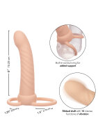 CalExotics Performance Maxx Rechargeable Ribbed Dual Penetrator Light skin tone