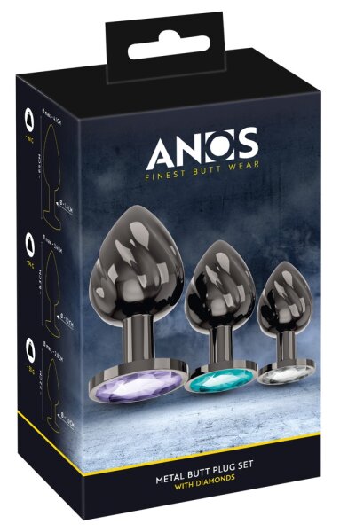 ANOS Metal Butt Plug Set Diamo