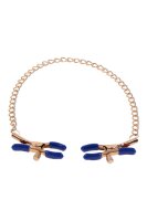 Sportsheets Cougar verkettete Nippel Klemmen gold/blau