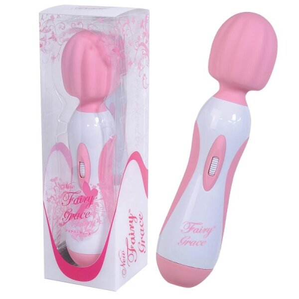 Fairy New Fairy Grace Wand Vibrator Weiß/Rosa 23 cm
