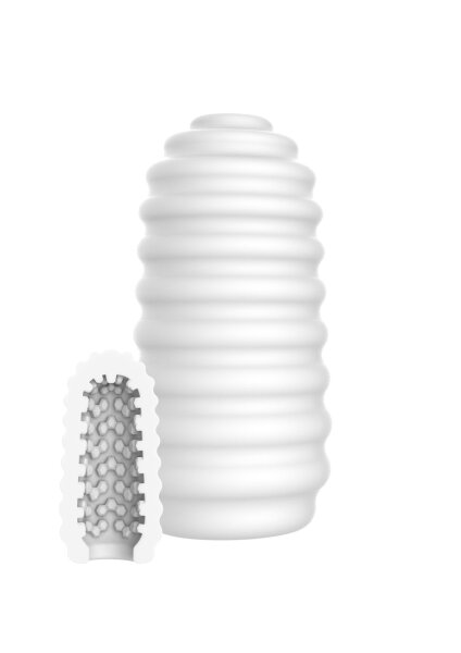 ToyJoy Hero Medium Masturbator Ribs White