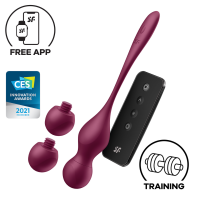Satisfyer Love Birds Vary - Connect App Pelvic Floor Training - Wine Red