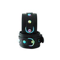 Kiotos Leather Handcuffs Black Rainbow