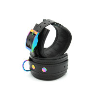 Kiotos Leather Handcuffs Black Rainbow