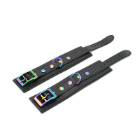 Kiotos Leather Handcuffs Black Rainbow