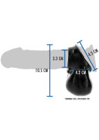 ToyJoy Manpower Penis Ring with Scrotum Holder Black