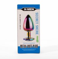 X-MEN Secret Shine Metal Butt Plug Rainbow M 3,4 cm