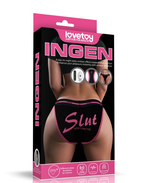 LoveToy Slut Printed Vibrating Sexy Panties Black
