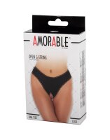 Amorable G-String mit offenem Schritt Schwarz One Size