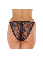 Amorable Tanga mit offenem Schritt Schwarz One Size