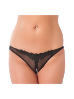 Amorable Offener String mit Perlen Schwarz One Size