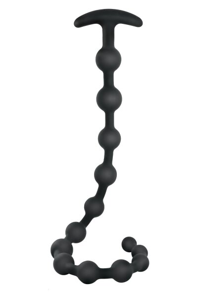 NMC 19 Inch Ribbed Silicone Anal Beads Black