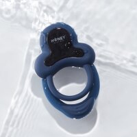 HoneyPlayBox - Anello-App-Controlled Vibrating Double Cock Ring with Clitoral Stimulator Blue