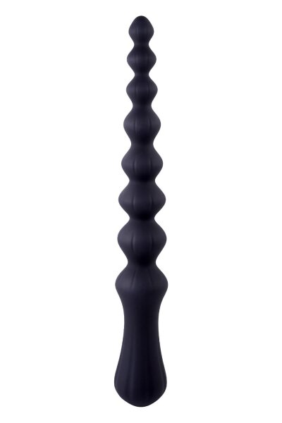 NMC 9.5 Inch Ribbed Silicone Anal Ball Beads Black
