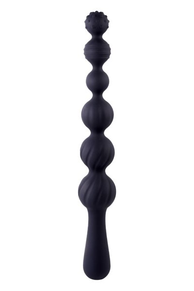 NMC 9.5 Inch Ribbed Silicone Anal Ball Beads Black