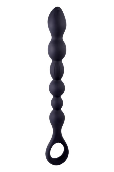 NMC 10 Inch Ribbed Silicone Anal Ball Beads Black