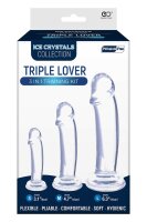 NMC Triple Lover - 3 In 1 Training Kit Set With 3 Different Size Dildo Clear