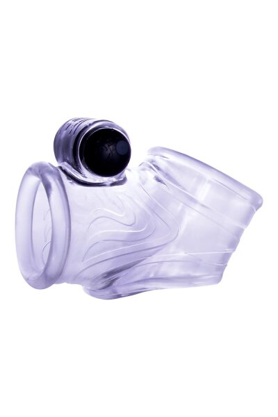 NMC Tpe Penis Sleeve With 10 Dynamic Rhythms Vibrating Bullet Clear