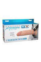 FANTASY X-TENSIONS ELITE 6" SILICONE HOLLOW STRAP-ON - DUAL DENSITY  LIGHT