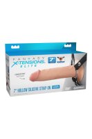 FANTASY X-TENSIONS ELITE 7" SILICONE HOLLOW STRAP-ON - DUAL DENSITY - LIGHT