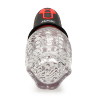 Curve Toys Spinning and Vibrating Masturbator - Transparent/Black