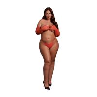 Le Dèsir Shimmering Opera Gloves  Plus Size  Red/Gold Glitter