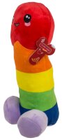 Plüsch-Penis Regenbogenfarben 30 cm