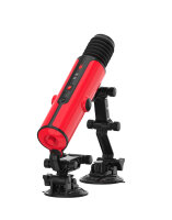 ZSEX Doppelte Saugnapf‑Fickmachine Schwarz/Rot 19 cm